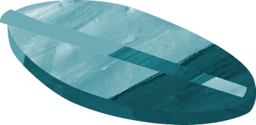 青いブローチのイラスト