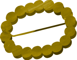 ゴールドのブローチのイラスト