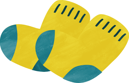 黄色のちいさな靴下のイラスト