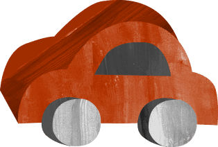 赤いミニカーのイラスト